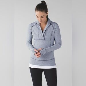 Lululemon Think Fast Pullover. Grey and white. Size 10